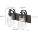 Natalie 2 Light 14.5 inch Matte Black Vanity Light Wall Light